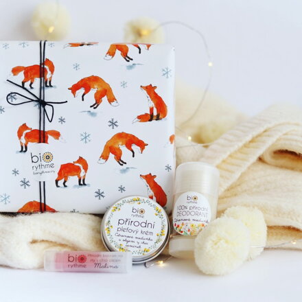 Střední dárek (3 kusy) - lišky a liščata (meduňková sada)