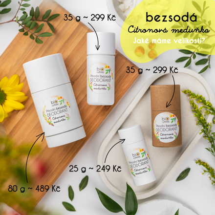 Papírový obal: BEZSODÝ deodorant Citronová meduňka