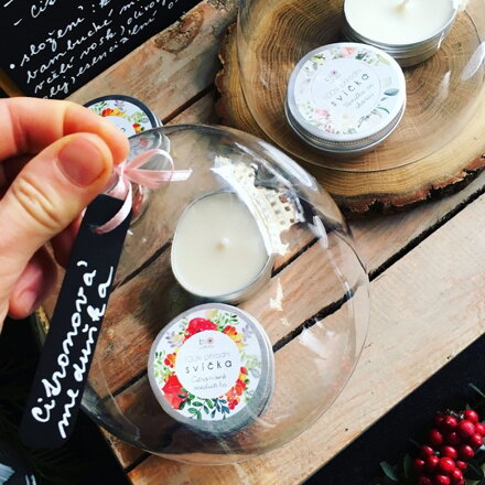 Extravagantně přírodní svíčka - Citronová meduňka