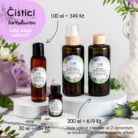 Přírodní čisticí tonikum (pro zklidnění pleti se sklonem k akné) 
