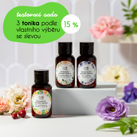 3 pleťová tonika podle vlastního výběru se slevou 