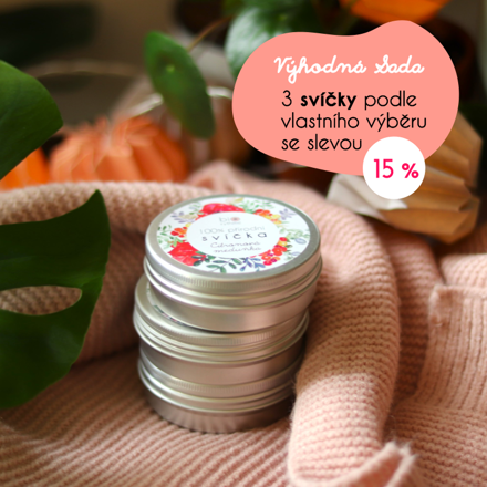 3 svíčky podle vlastního výběru se slevou 